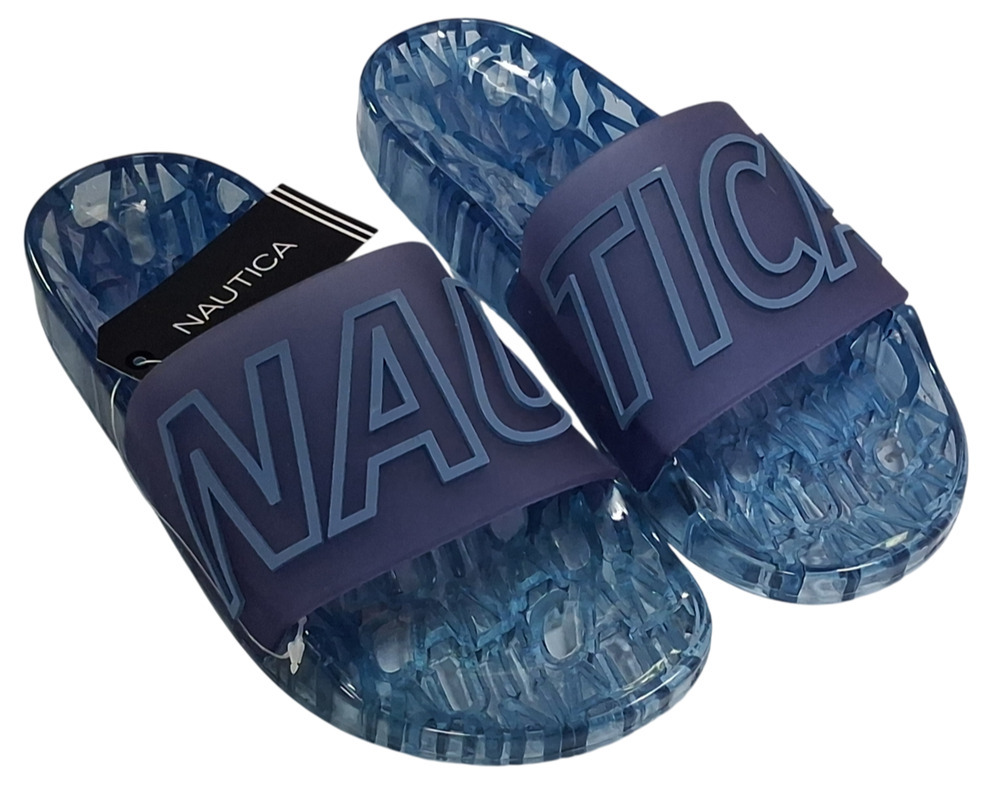 Nautica Malaya Jelly Slides Women’s Size 5 Clear Navy Slip On Sandals New